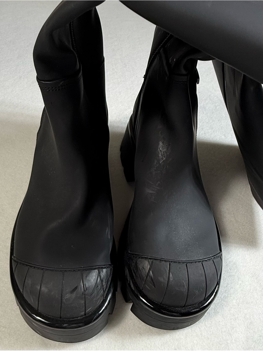 Michael Kors Matte Black Platform Moto Boots